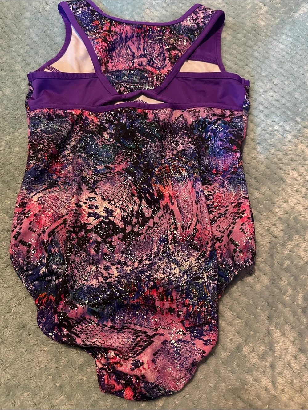 Girl’s Leotard— Purple/Pink Abstract Print